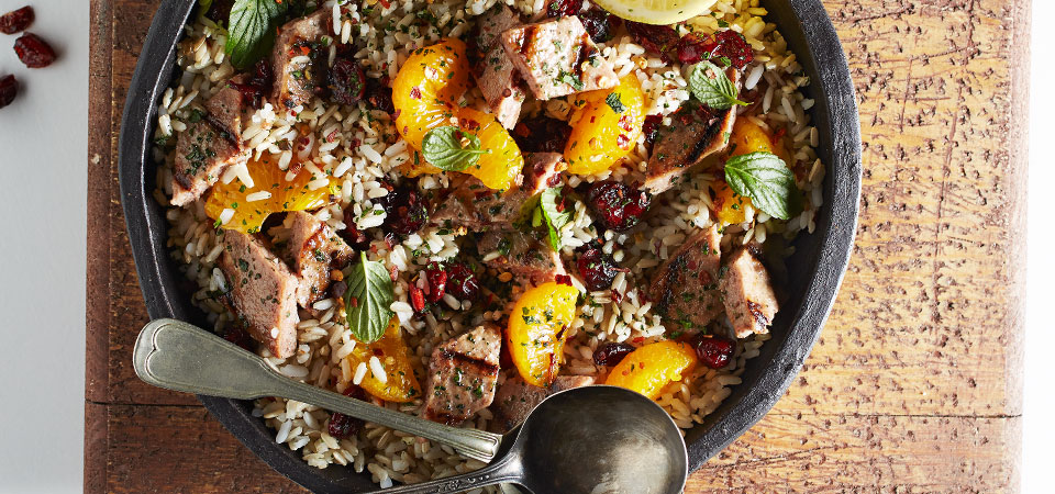 Ensalada de Arroz, Menta y Arándanos