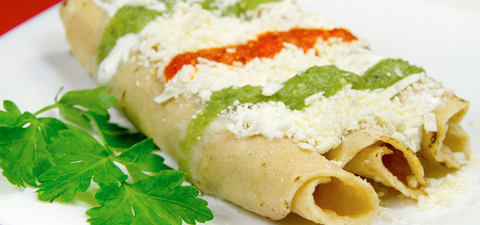 Flautas de espinaca con queso