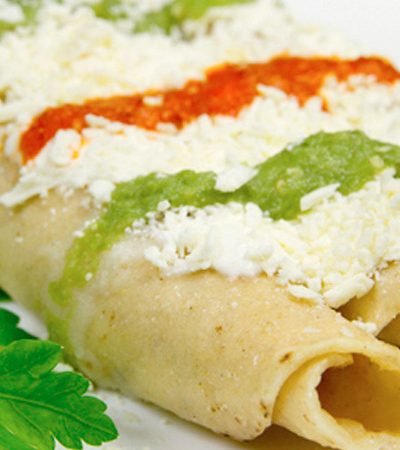 Flautas de espinaca con queso