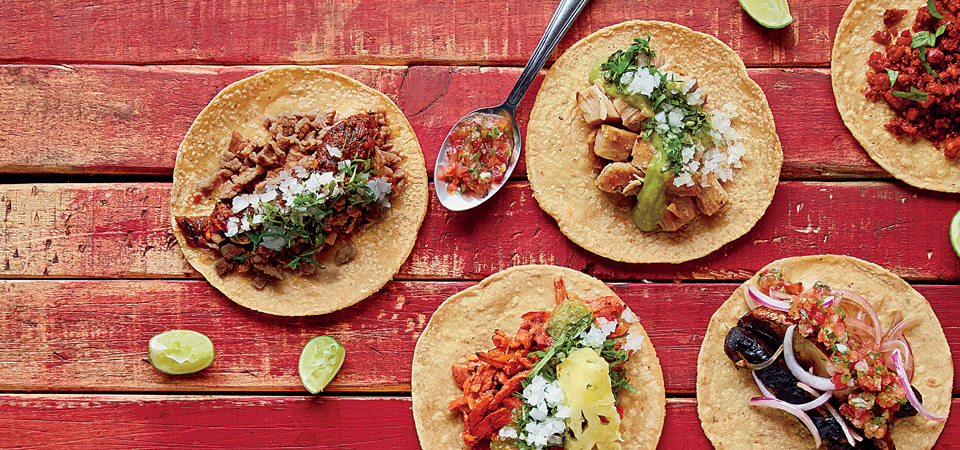 tacos vegetarianos de portobello