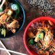 teppanyaki de vegetales y pollo