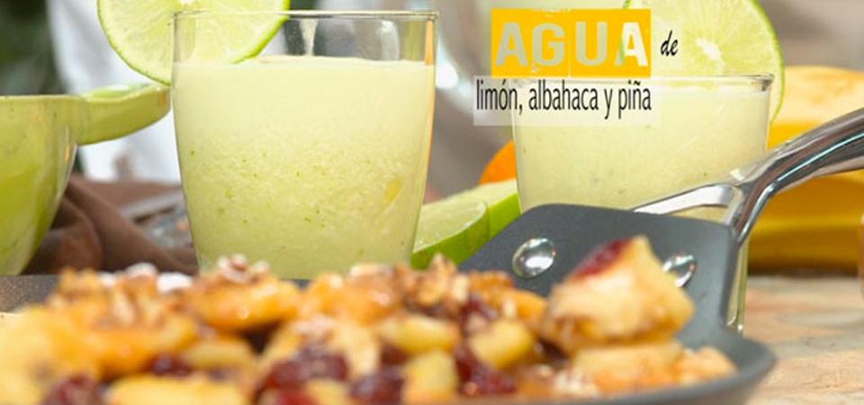 Agua de Limón, Albahaca y Piña