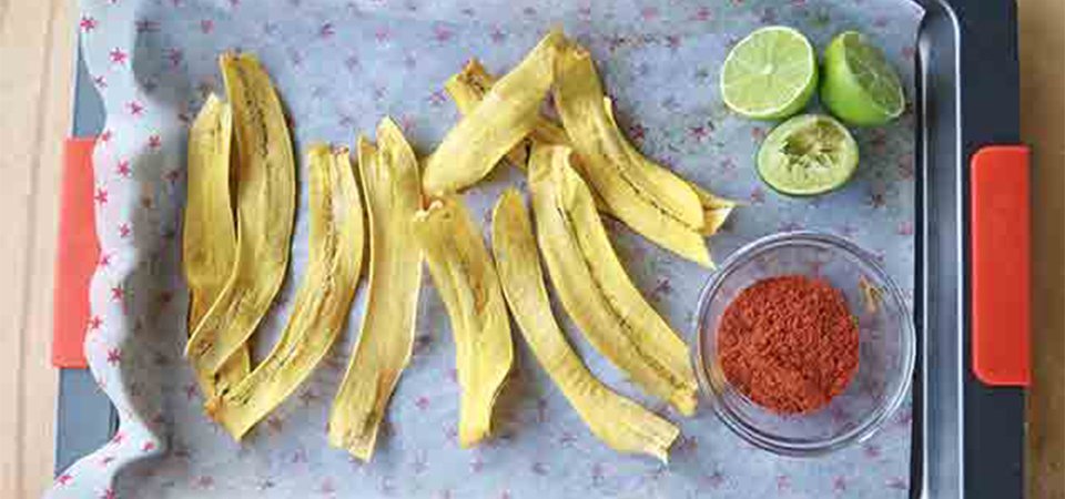 Crujientes de Plátanos horneados con Chile Piquín