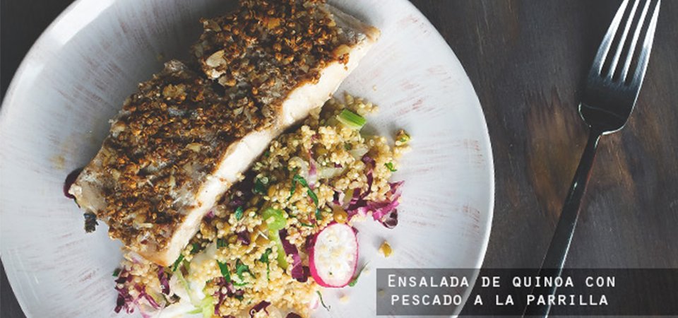Ensalada de Quinoa con Pescado a la Parrilla