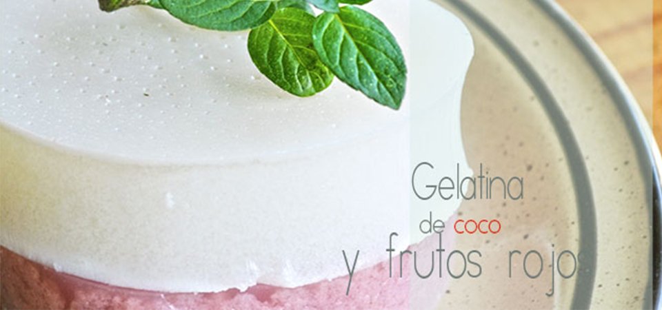 Gelatina de Coco y Frutas Rojas