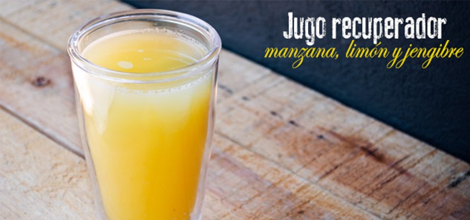 Jugo recuperador de manzana, limón y jengibre