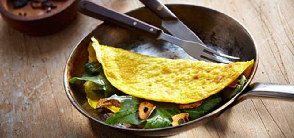 Omelette de Tocino, Espinacas y Champiñones | Chef Oropeza