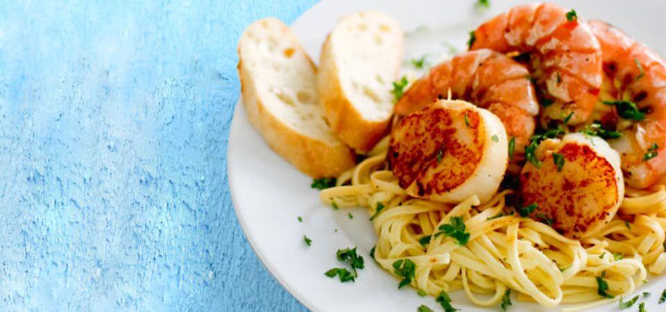 Pasta Con Mariscos A La Plancha