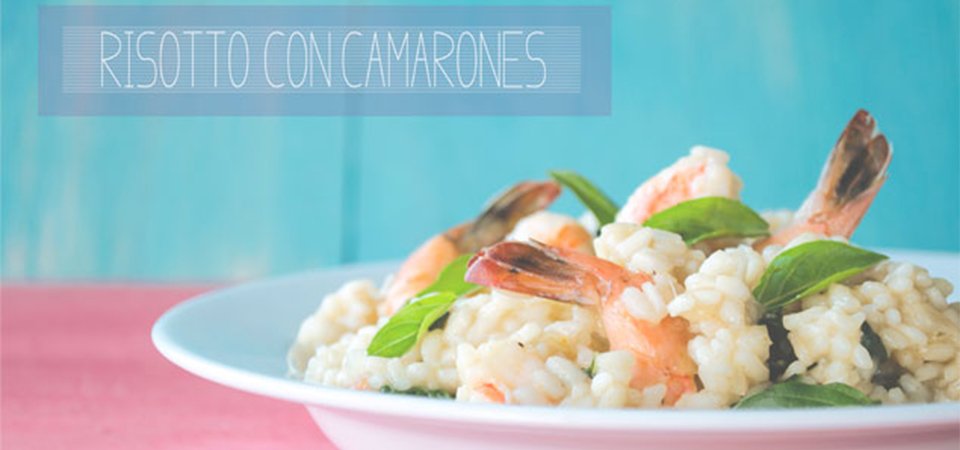 Risotto De Camarones Con Espinacas