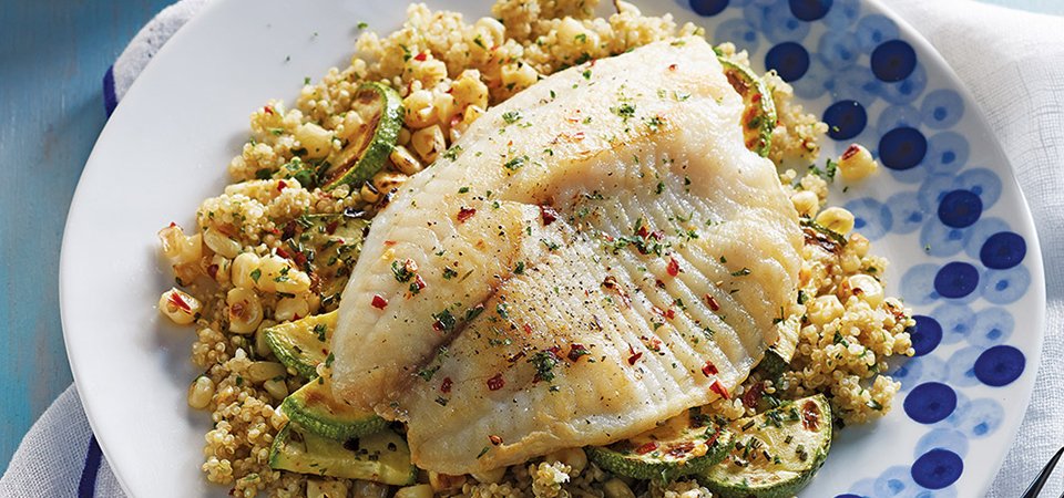 Tilapia con Quinoa y Calabazas Asadas