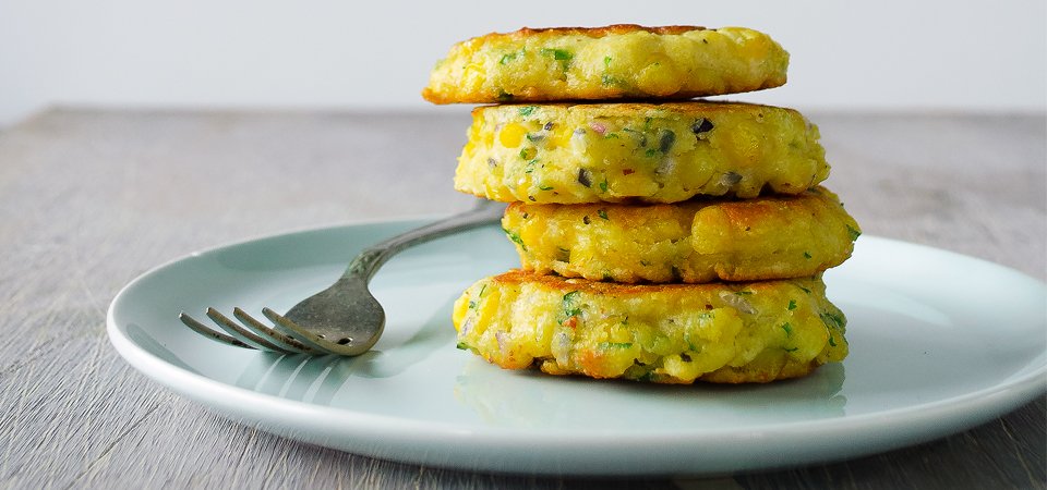 Tortitas de polenta y elote | Chef Oropeza