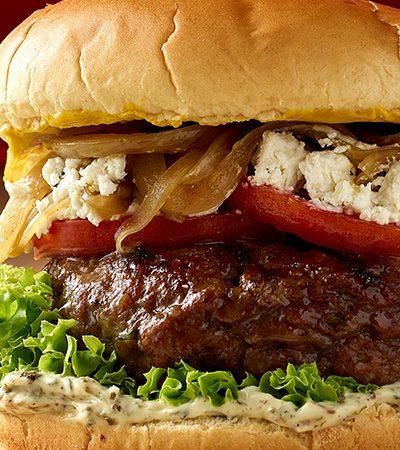 hamburguesa de res con queso de cabra