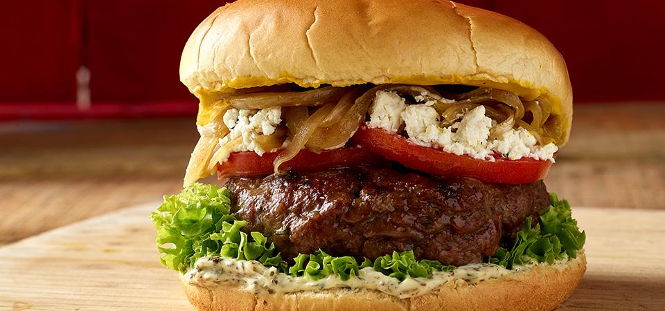hamburguesa de res con queso de cabra
