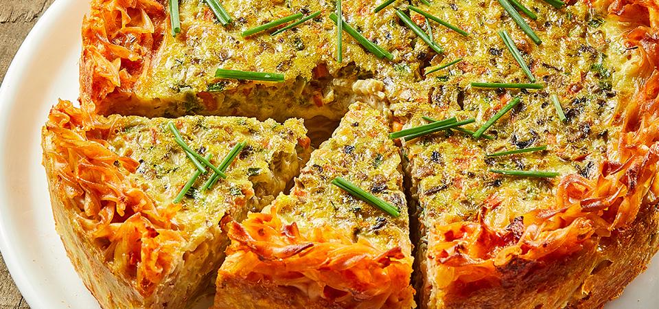 Quiche de Vegetales con Costra de Pasta