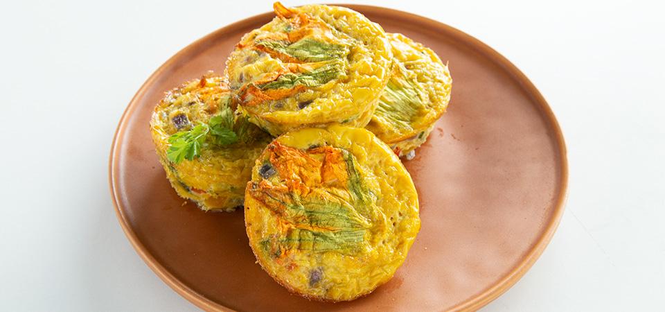 Muffins de Huevo con Flor de Calabaza