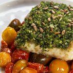 Lomos De Pescado Con Crust De Pesto Y Semillas