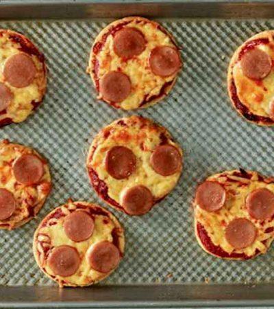 Mini pizzas con salchicha