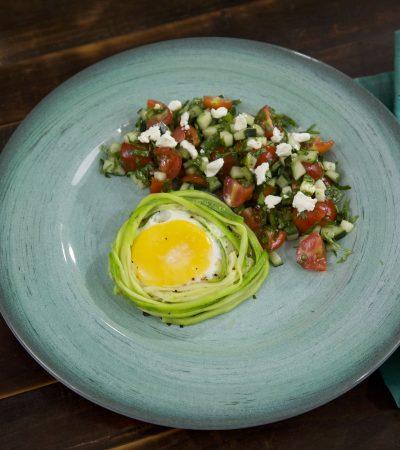 Nidos de Calabacita Queso y Huevo