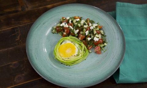 Nidos de Calabacita Queso y Huevo