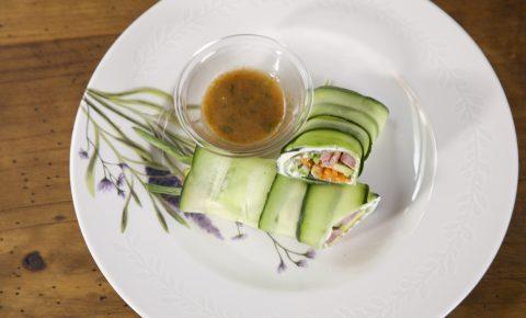 Rollo de Pepino Relleno de Atun  con Queso Crema