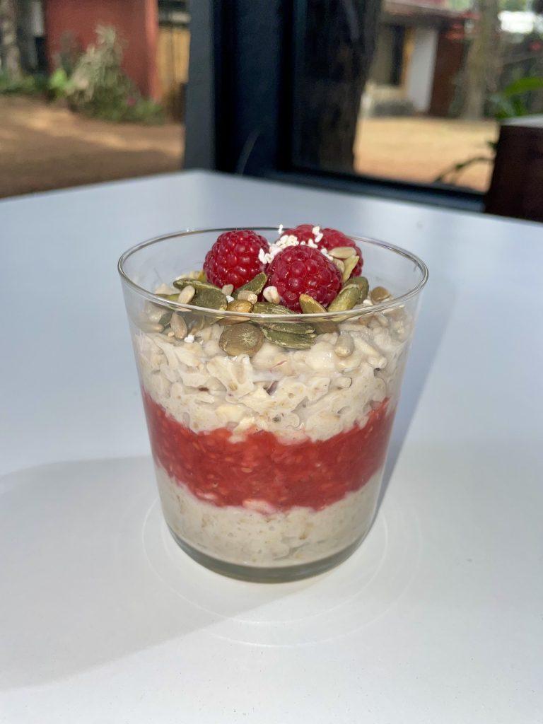Avena de una Noche con Frambuesas